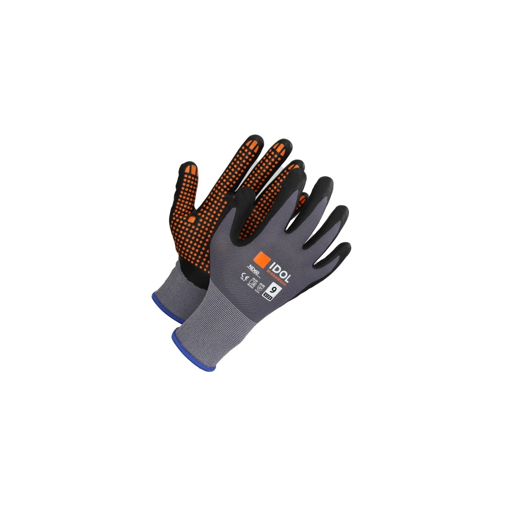 Rękawice robocze SOLID IDOL ND60 micro pianka nitrylowa z kropeczkami