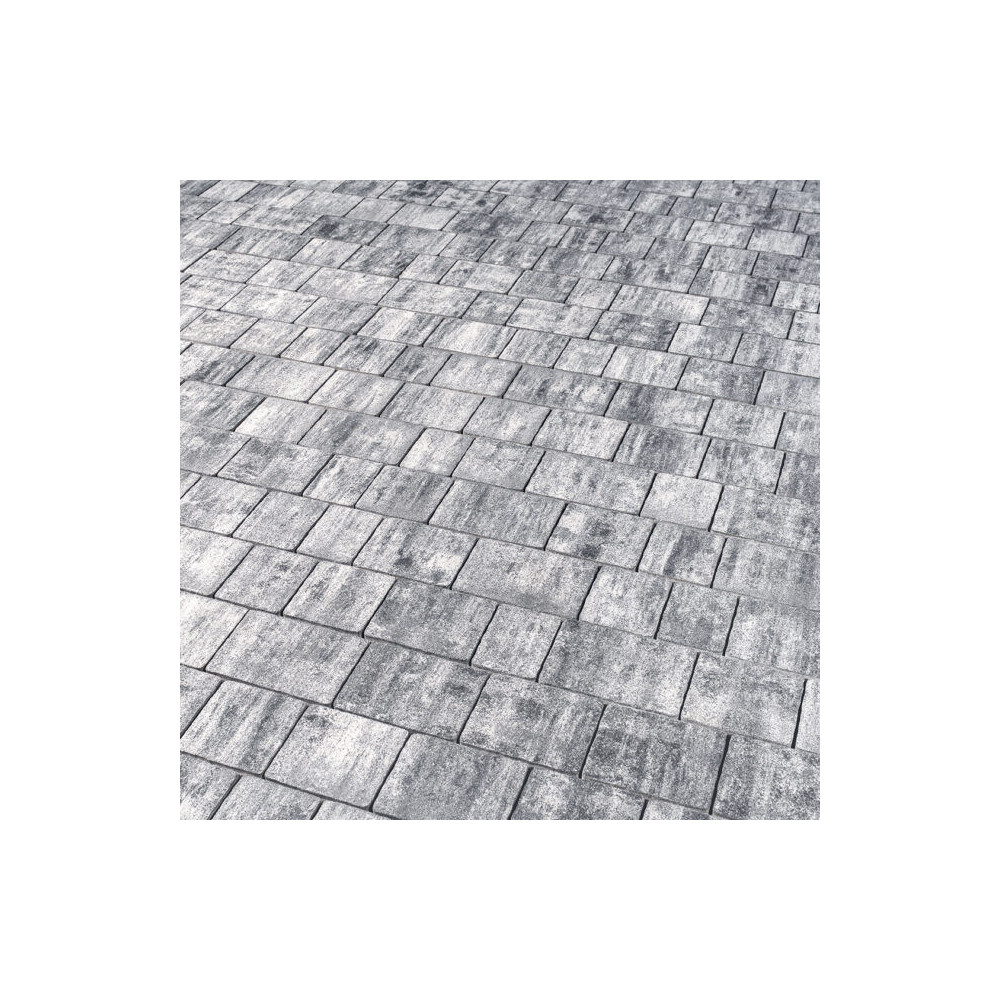 Kostka brukowa Moderno Piatto 6 cm Inverno cieniowana szaro-biała DROGBRUK